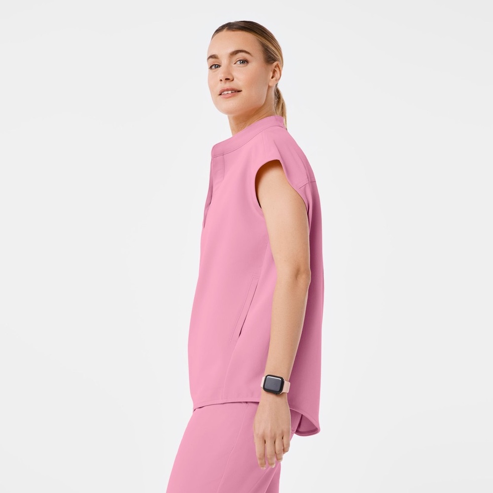 FIGS Women's Rafaela Oversized Scrub Top™ in Chalk Pink | XXL - Picture 3 of 15